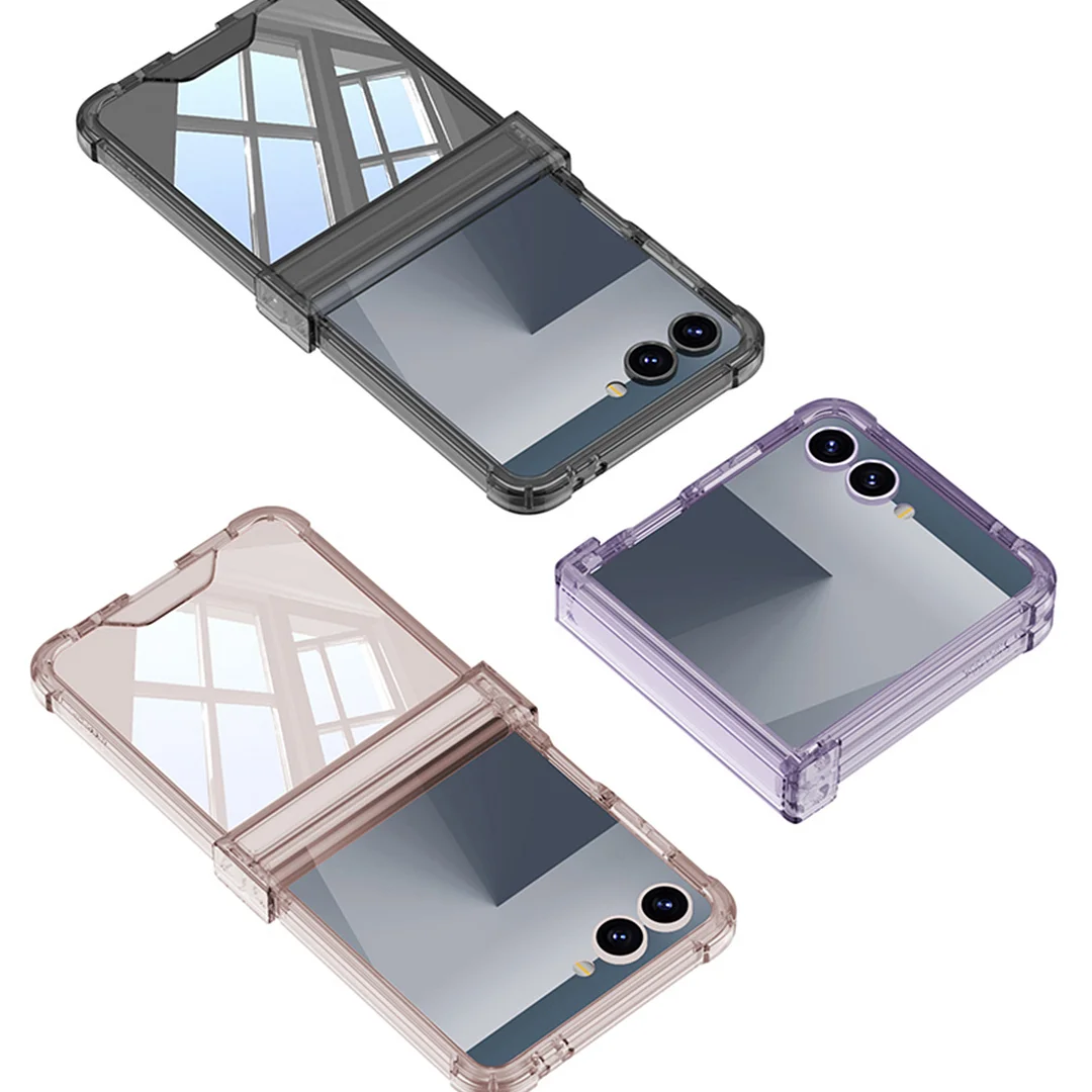 Transparent anti-fall mobile phone case suitable for Samsung Z Flip 7 mobile phone foldable fashion protective cover