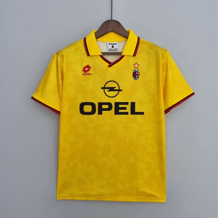 AC Milan Third Retro Shirt Kit UCL 1995-1996 - Yellow