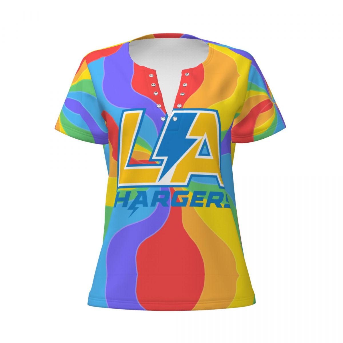 Los Angeles Chargers Pride Women's Deep V Neck Tee Shirts