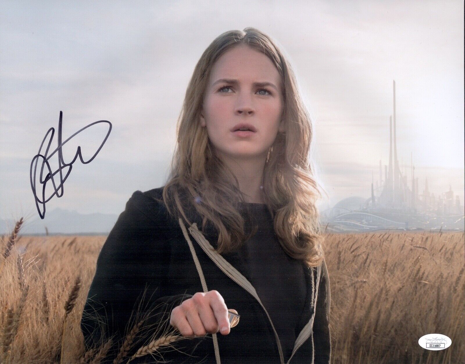 BRITT ROBERTSON Signed TOMORROWLAND 11x14 Photo Poster painting In Person Autograph JSA COA Cert