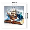Sailboat In Book-11CT Stamped Cross Stitch 40*40cm/15.75*15.75in tapestrymarket