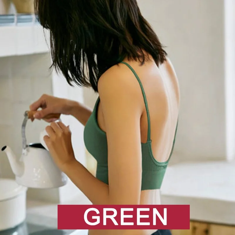 Sexy Bras for Women Backless Tops Seamless Bra U Type Invisible Bra Push Up Bralette Brassiere Female Tank Top 6 Colors Lingerie