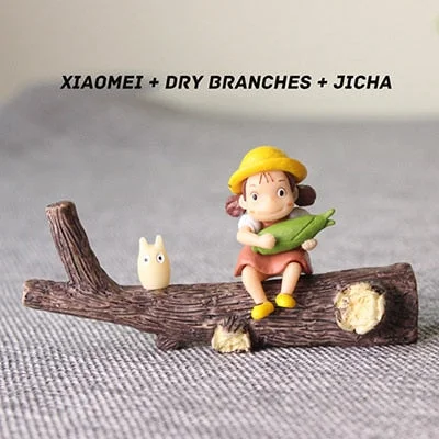 YES My Neighbor Totoro Xiaomei Dead Wood Dry Branches Miniatures Fairy Garden Decoration Resin Crafts DIY Moss Micro Landscape