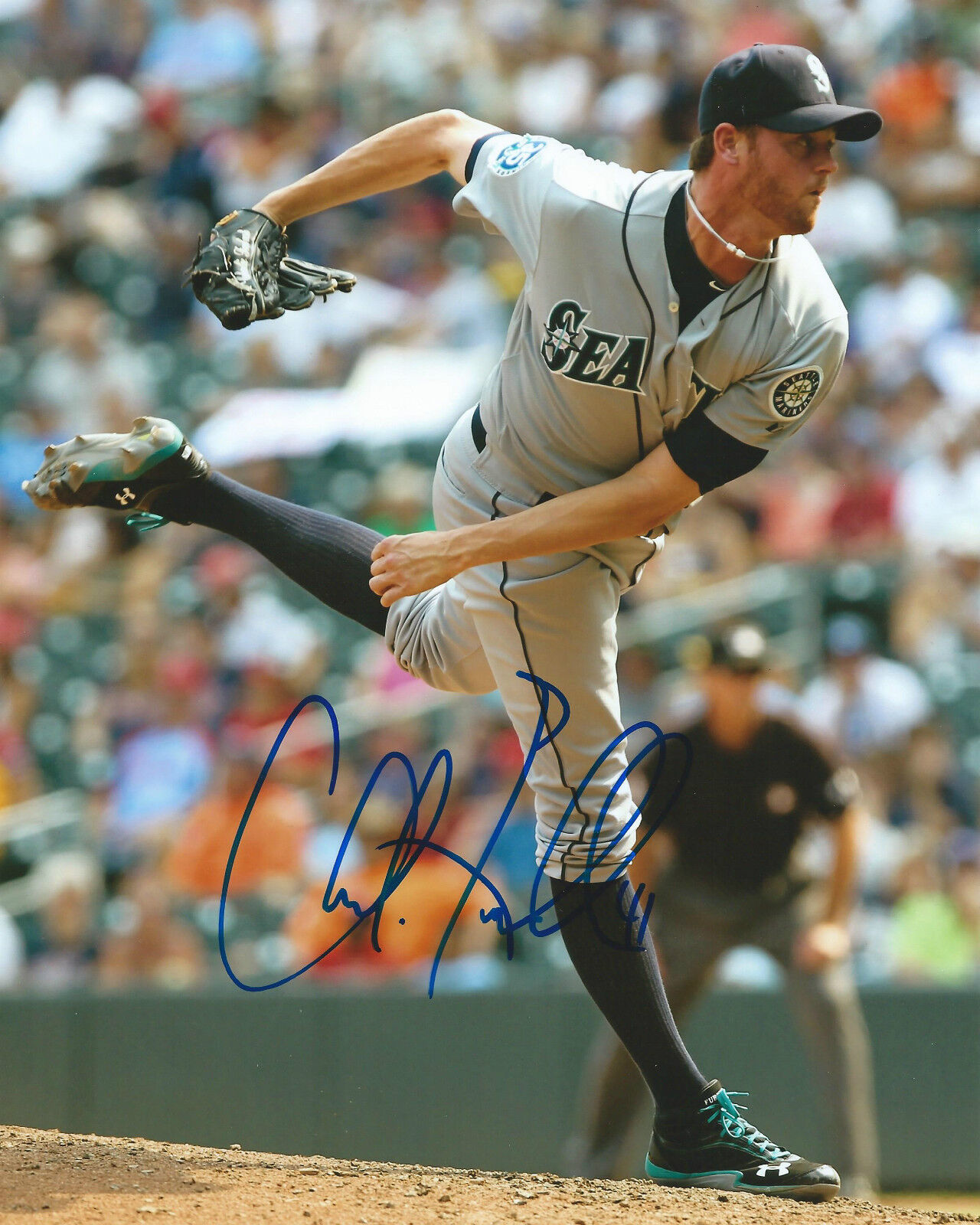 **GFA Seattle Mariners *CHARLIE FURBUSH* Signed 8x10 Photo Poster painting C4 COA**