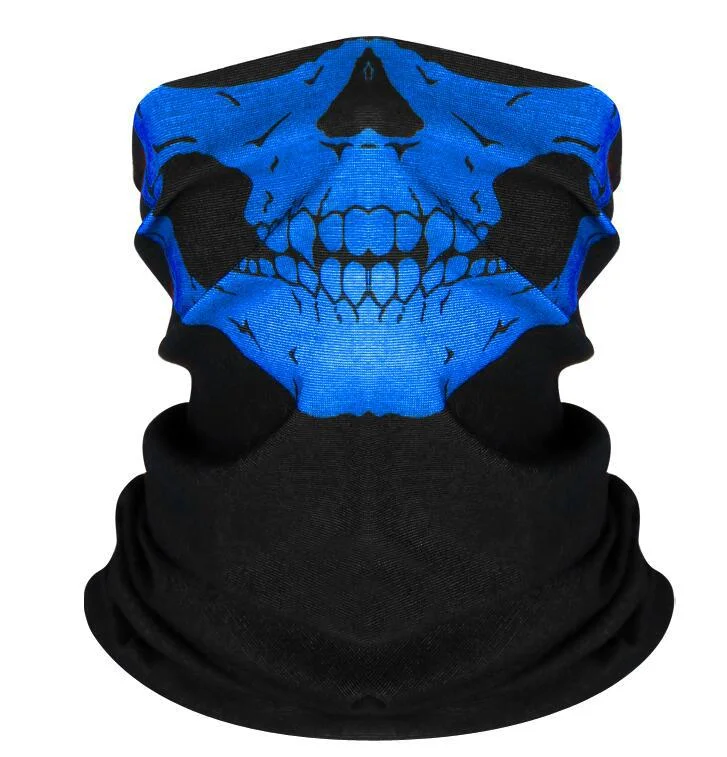 Creative magic turban outdoor skull print mask