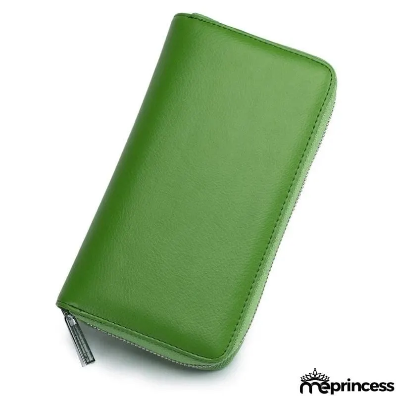 Unisex Multiple Compartment RFID Technology Anti-Scanning Card Slot Currency Wallet