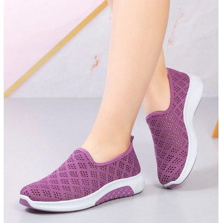 Slide Hollow Out Round Toe Casual Women Sneakers For Bunions