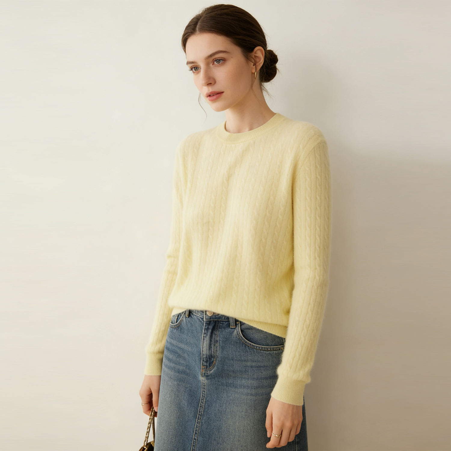 Women's Cable Knit Cashmere Pullover | Buttery Soft Luxury Sweater REAL SILK LIFE