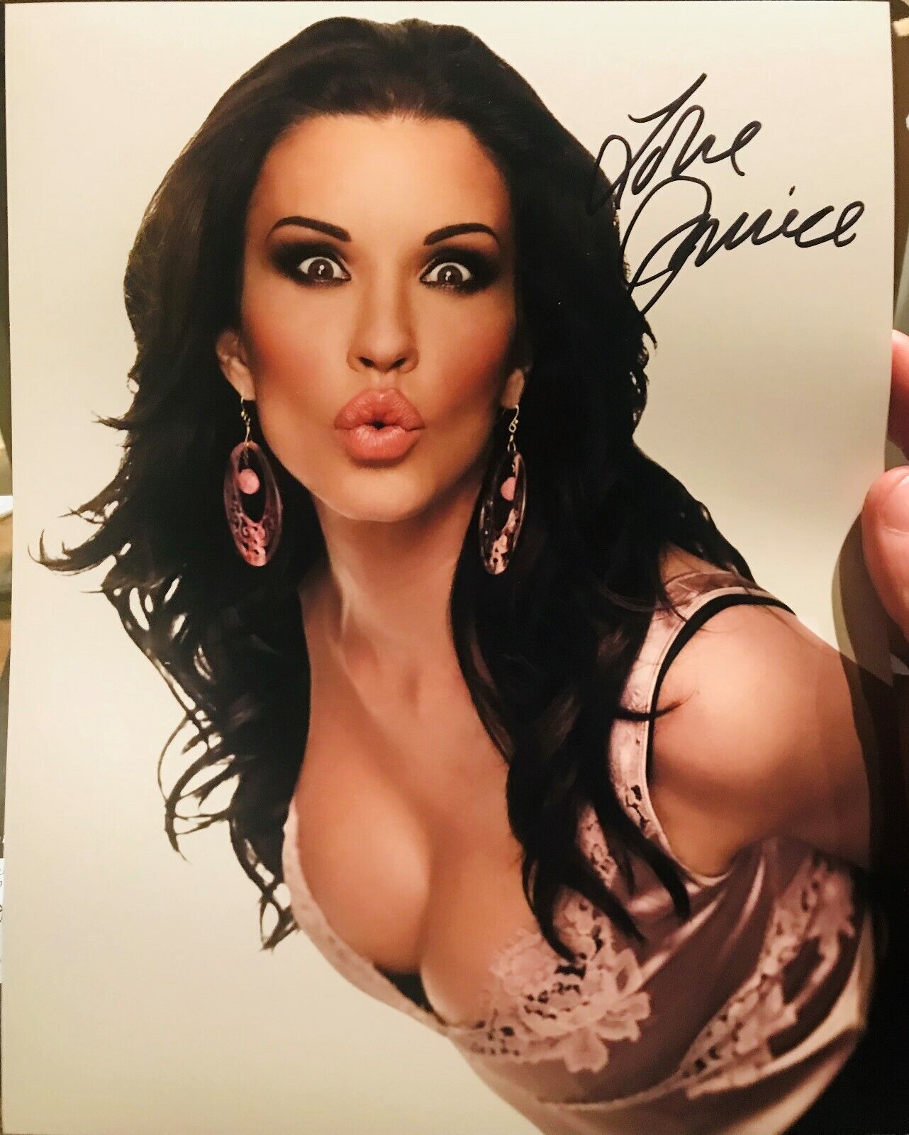 Janice Dickinson super model autographed Photo Poster painting signed 8X10 #10 sexy