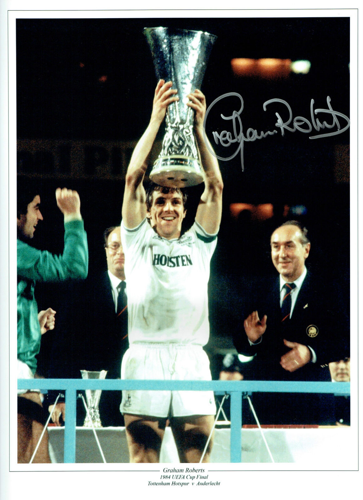 Graham ROBERTS Signed Autograph Spurs LEGEND 16x12 Photo Poster painting AFTAL COA