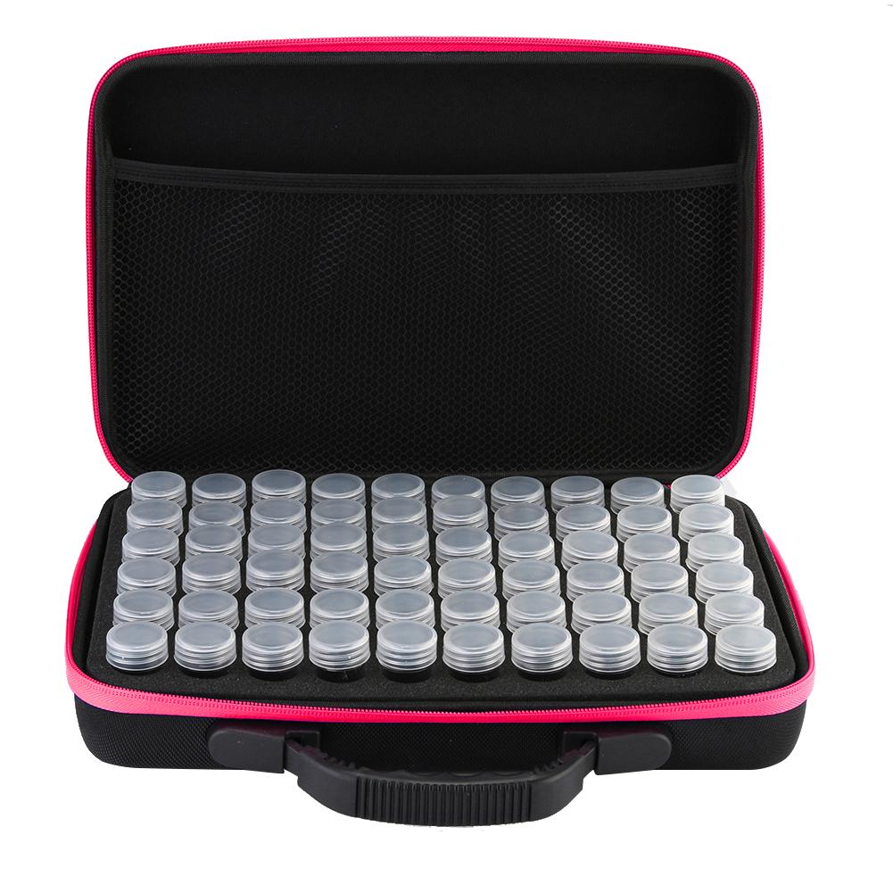 

60 Bottles Diamond Painting Charms Box Cross Stitch Tool Storage Bag (Rose), Rose red, 501 Original