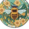 (US Local)DIY Acrylic Single Sided Diamond Painting Hanging Pendant Home Decor (Flower Bees )