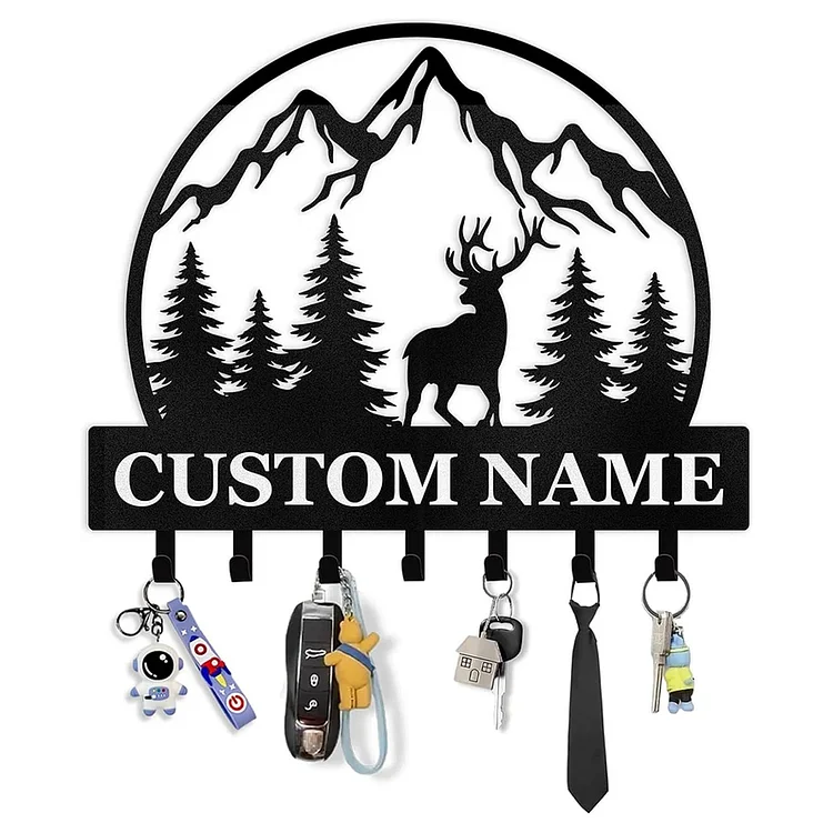 Personalized Eagle Key Holder Wall Mounted | Custom Name Metal Key Hooks for Wall Organizer | Key Rack for Wall | Coat Rack | Home Wall Metal Decor for Storage, Kitchen, Hallway, Bedroom, Office