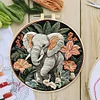 Elephant-DIY Embroidery Kit with Pattern Cotton Threads Needles Hoop 30*30cm/11.81*11.81in