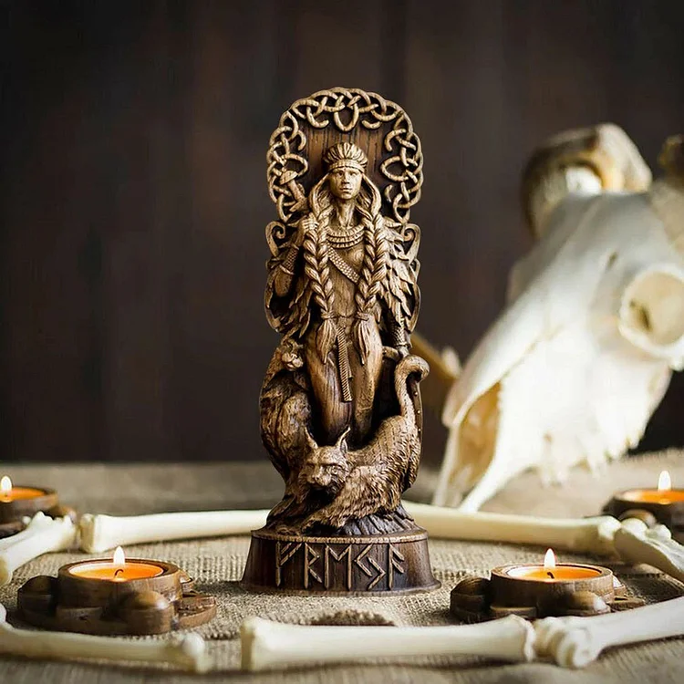 Coutureaura Freyja Norse Goddess Carving Sculpture
