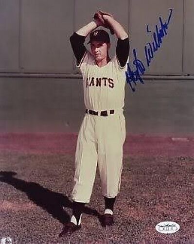 Hoyt Wilhelm Giants Signed Jsa Cert Sticker 8x10 Photo Poster painting Autograph Authentic