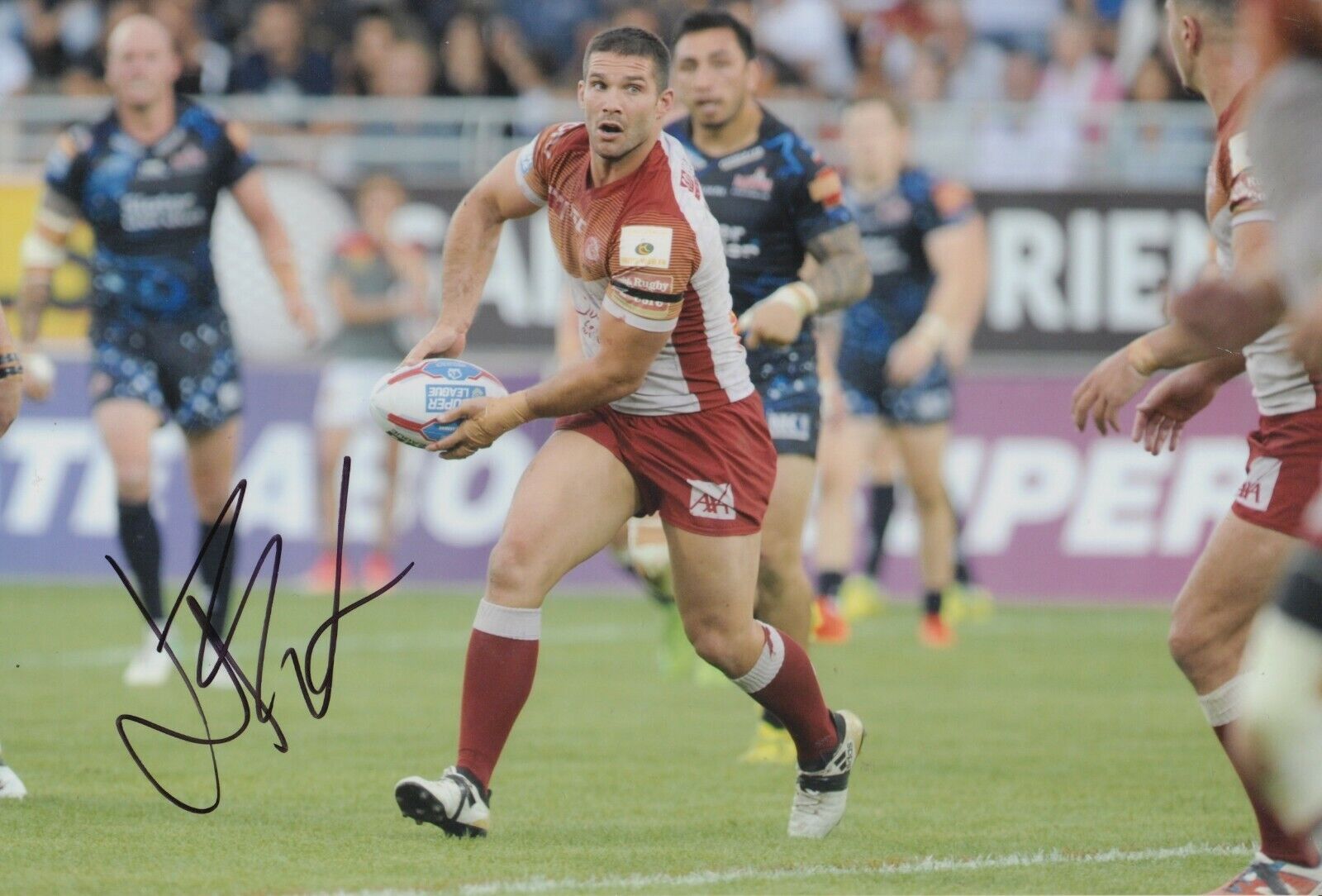 Jason Baitieri Hand Signed 12x8 Photo Poster painting - Catalans Dragons Autograph.