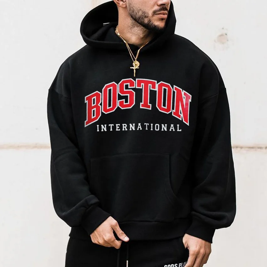 Boston Fashion Men's Oversized Sweatshirt Hoodie、、URBENIE