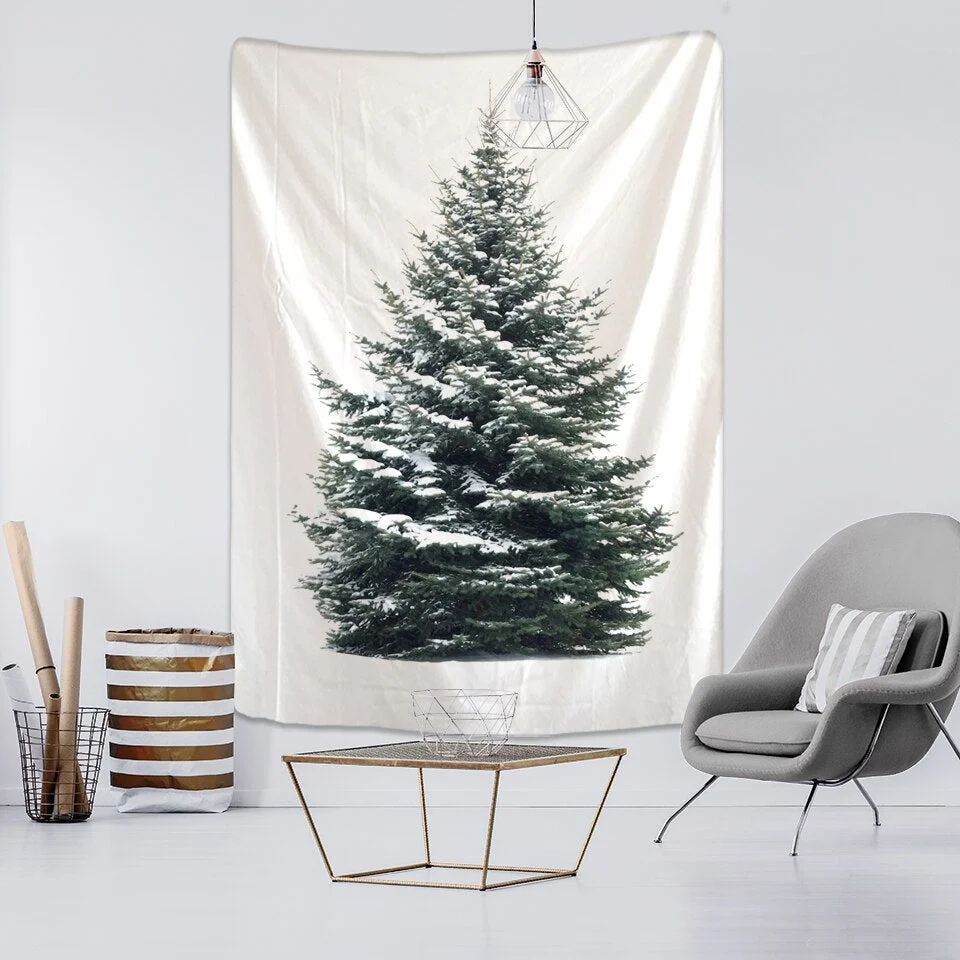 New Year Christmas Tree Tapestry Ornament Wall Hanging Tapestry Carpet Xmas Home Deocr Yoga Pad Bedspread Beach Mat Gift