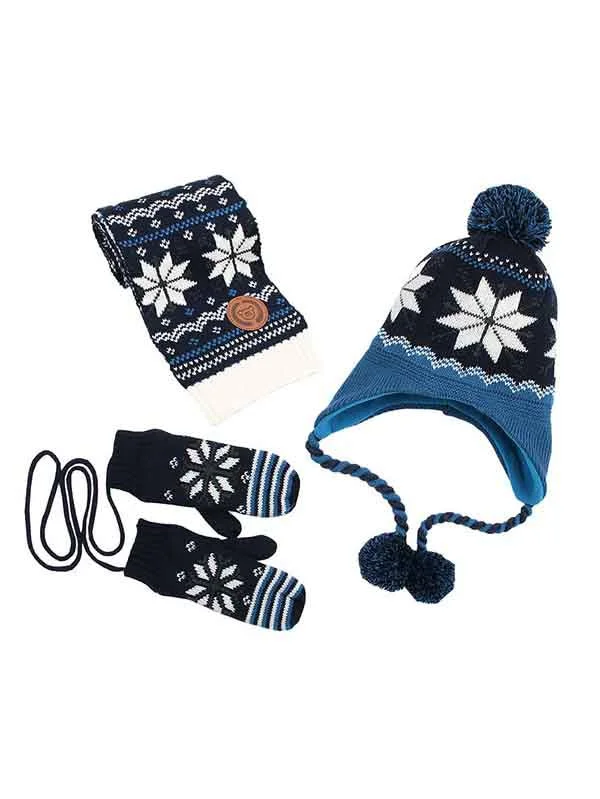 Kids Baby Hat Scarf Gloves Set Winter Christmas Beanie Hat-elleschic