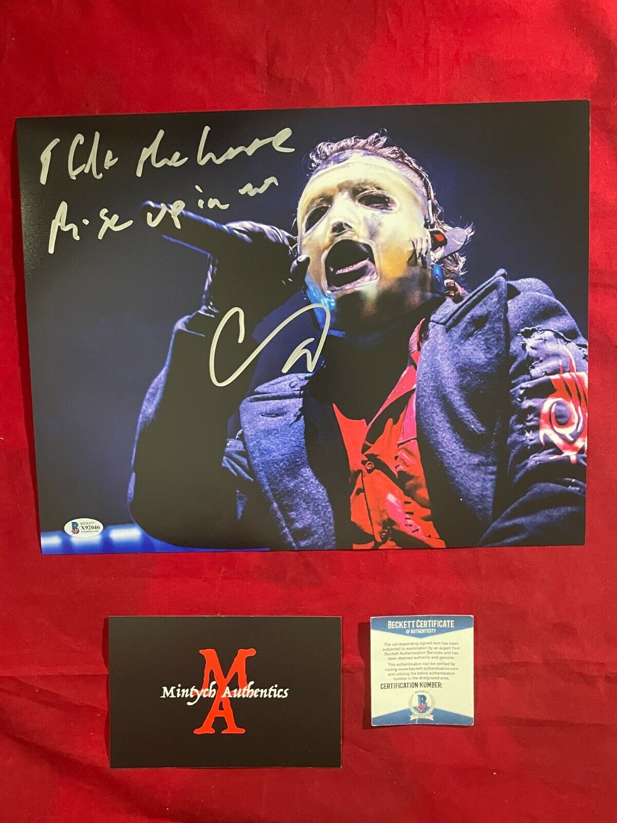 COREY TAYLOR SLIPKNOT STONE SOUR SIGNED 11x14 Photo Poster painting! BECKETT COA! CMFT! IOWA!