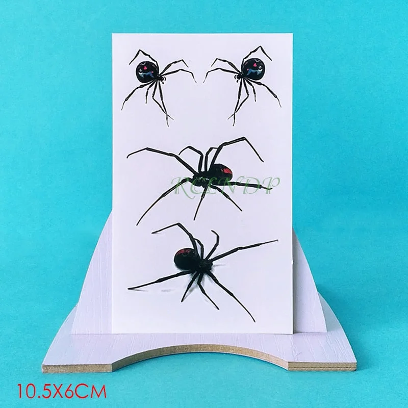 Waterproof Temporary Tattoo Sticker 3D Scary awful Spider Fake Tatto Flash Tatoo Tatouage Wrist Foot Hand For Men Girl Women