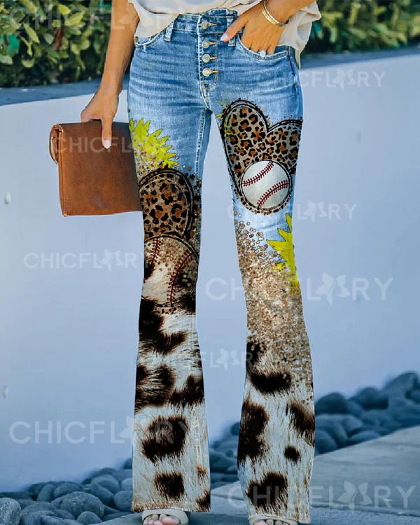 Women's Leopard Football Print Pants