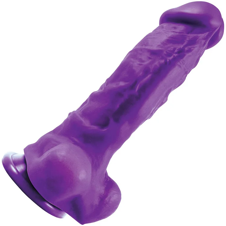 COLOURS PLEASURES THICK 5 INCH SILICONE SUCTION CUP DILDO - PURPLE