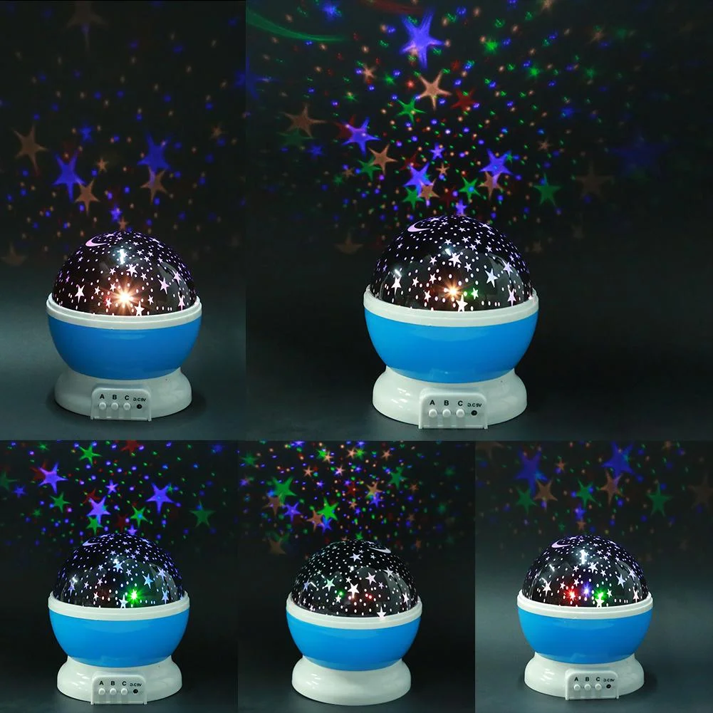 Rotating Projector Starry Night Lamp Projection LED Lights Xmas Gift(Blue)