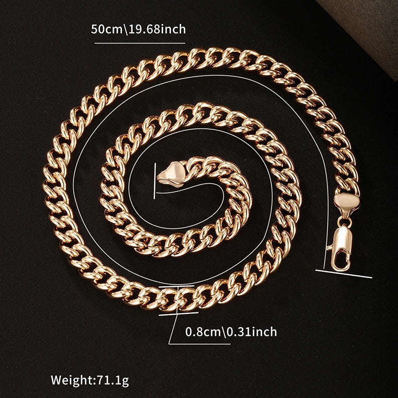 Hip-hop Xuping Solid Color Copper Alloy Plating 18k Gold Plated Men's Bracelets Necklace