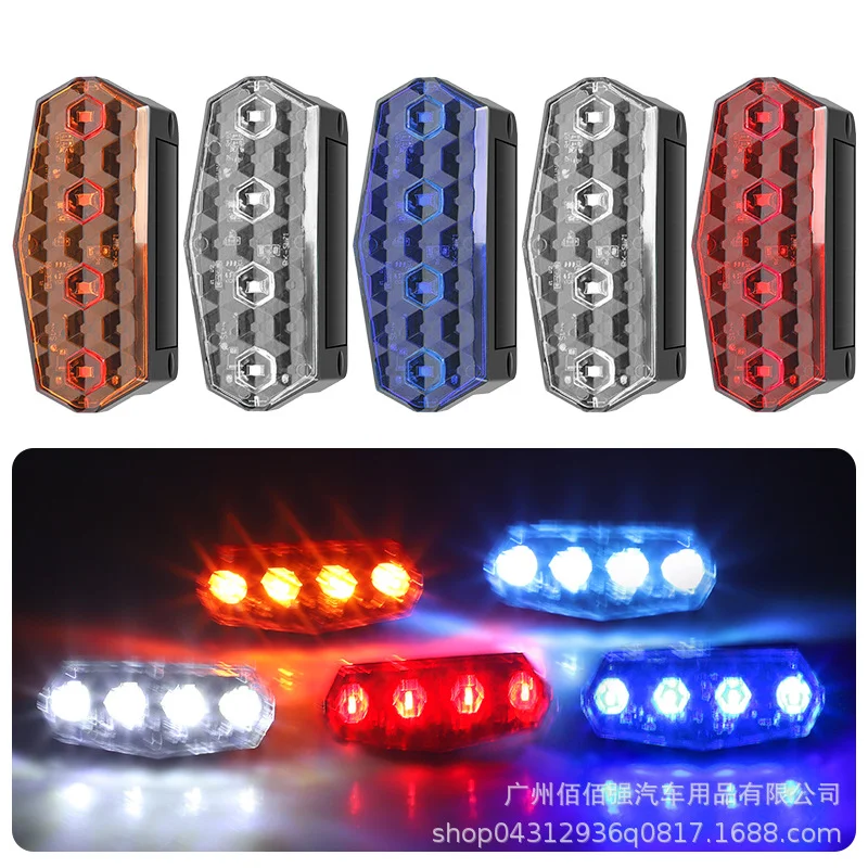 Cross-Border New Car Truck Truck Solar Right-Angle Warning Light Vibrating Flashing High-Bright Led Light Safety Light