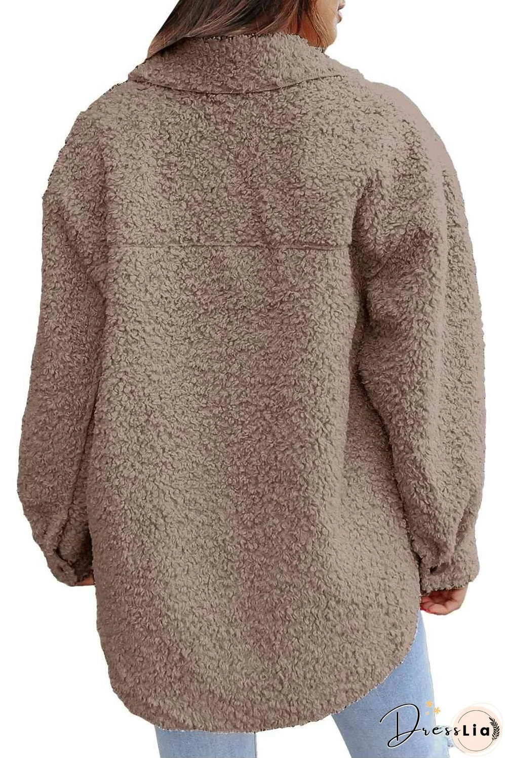 Collared Neck Button Front Coat with Pocket