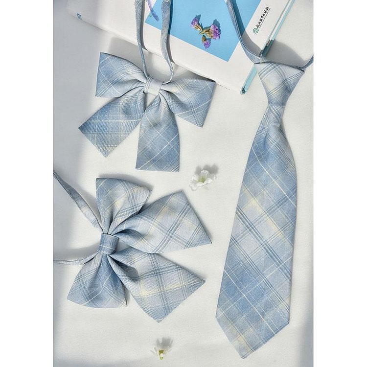 Sweet School Plaid Bowknot Tie Shirt Accessories - Modakawa Modakawa