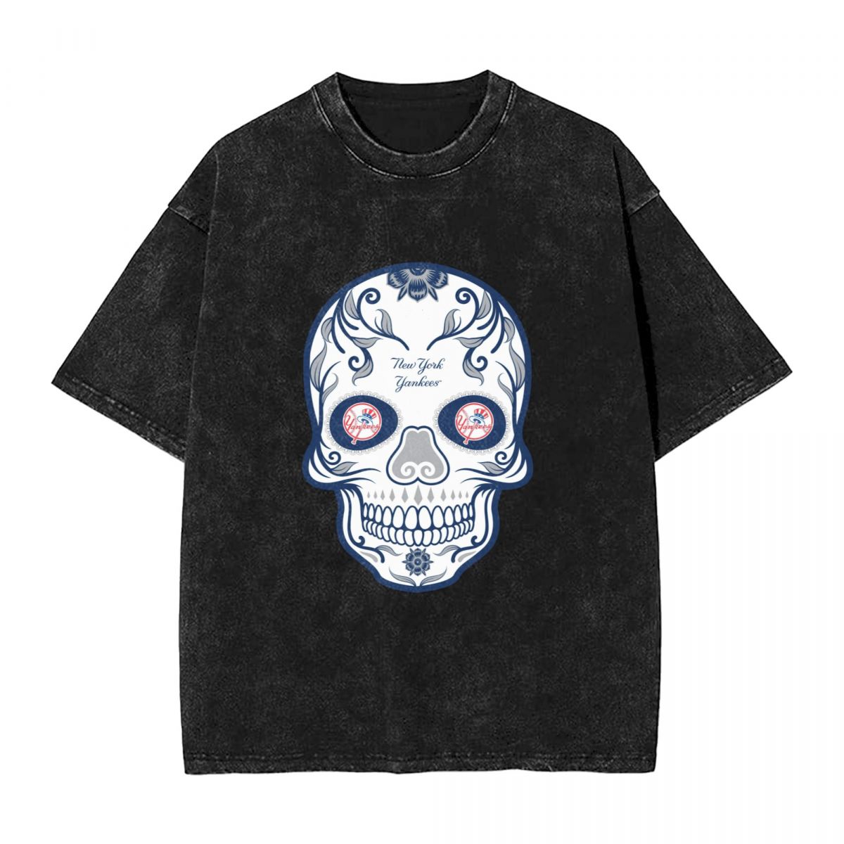 New York Yankees Skull Vintage Oversized T-Shirt Men's
