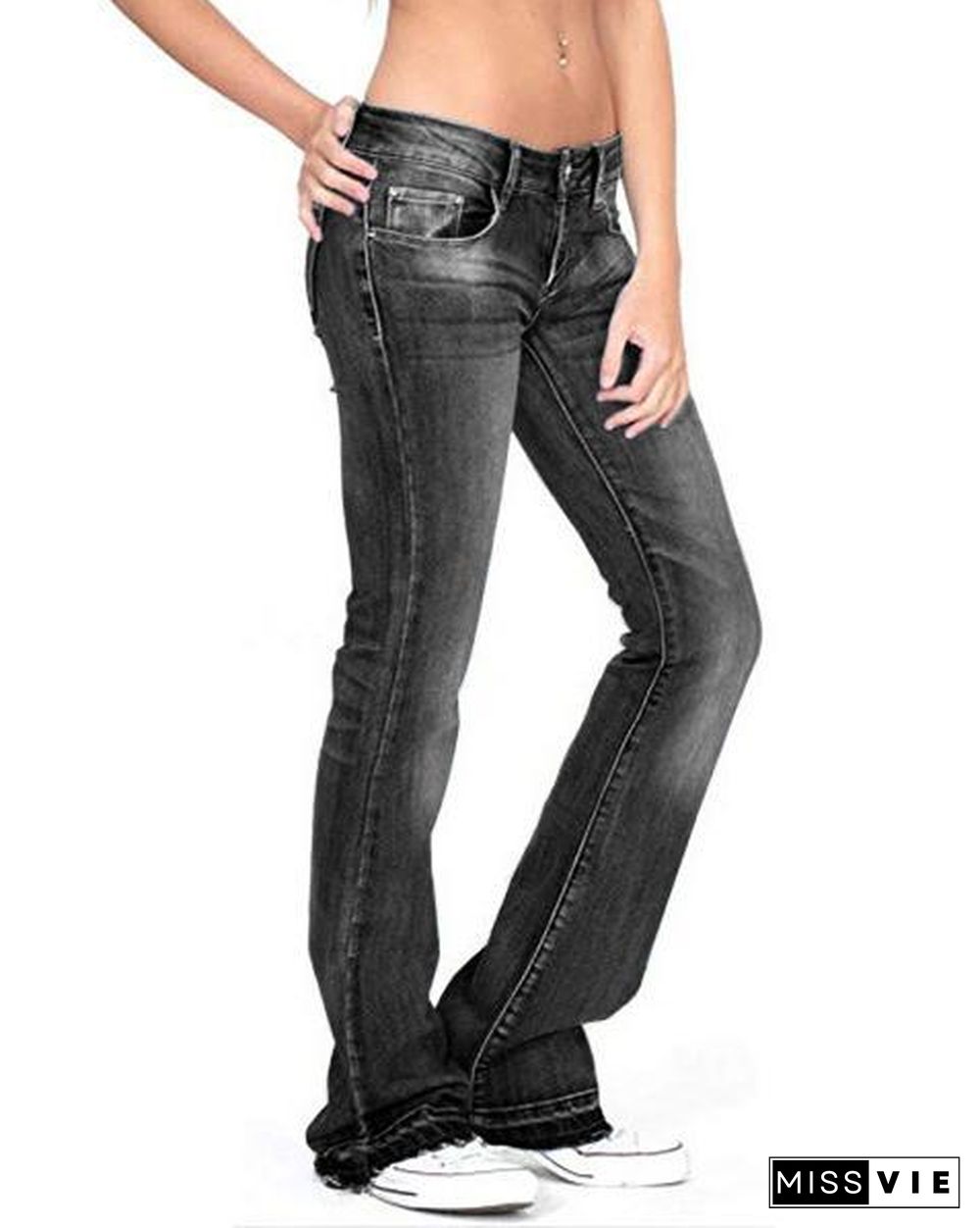 Women's Stretch Casual Denim Bottoms Jeans Pants
