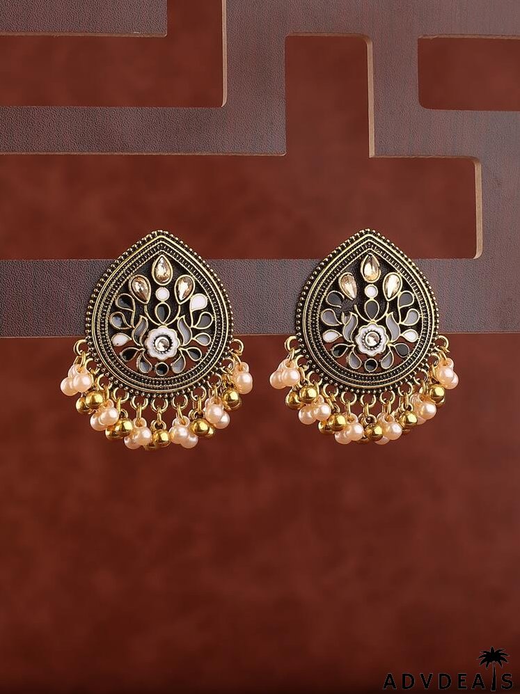 Faux Pearl Decor Water-drop Design Earrings