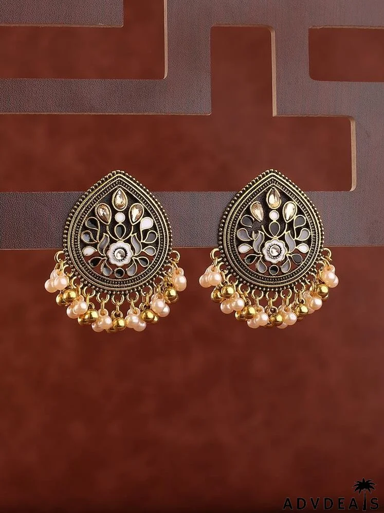 Faux Pearl Decor Water-drop Design Earrings