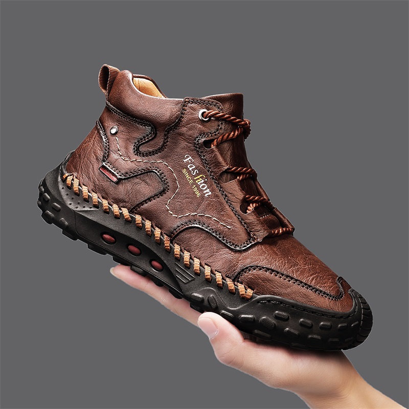 Men's Leather Handmade Outdoor Work Walking Ankle Boots | ARKGET