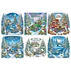 (US Local)6pack Xmas Car-Crystal Rhinestone Diamond Painting(30x30cm)