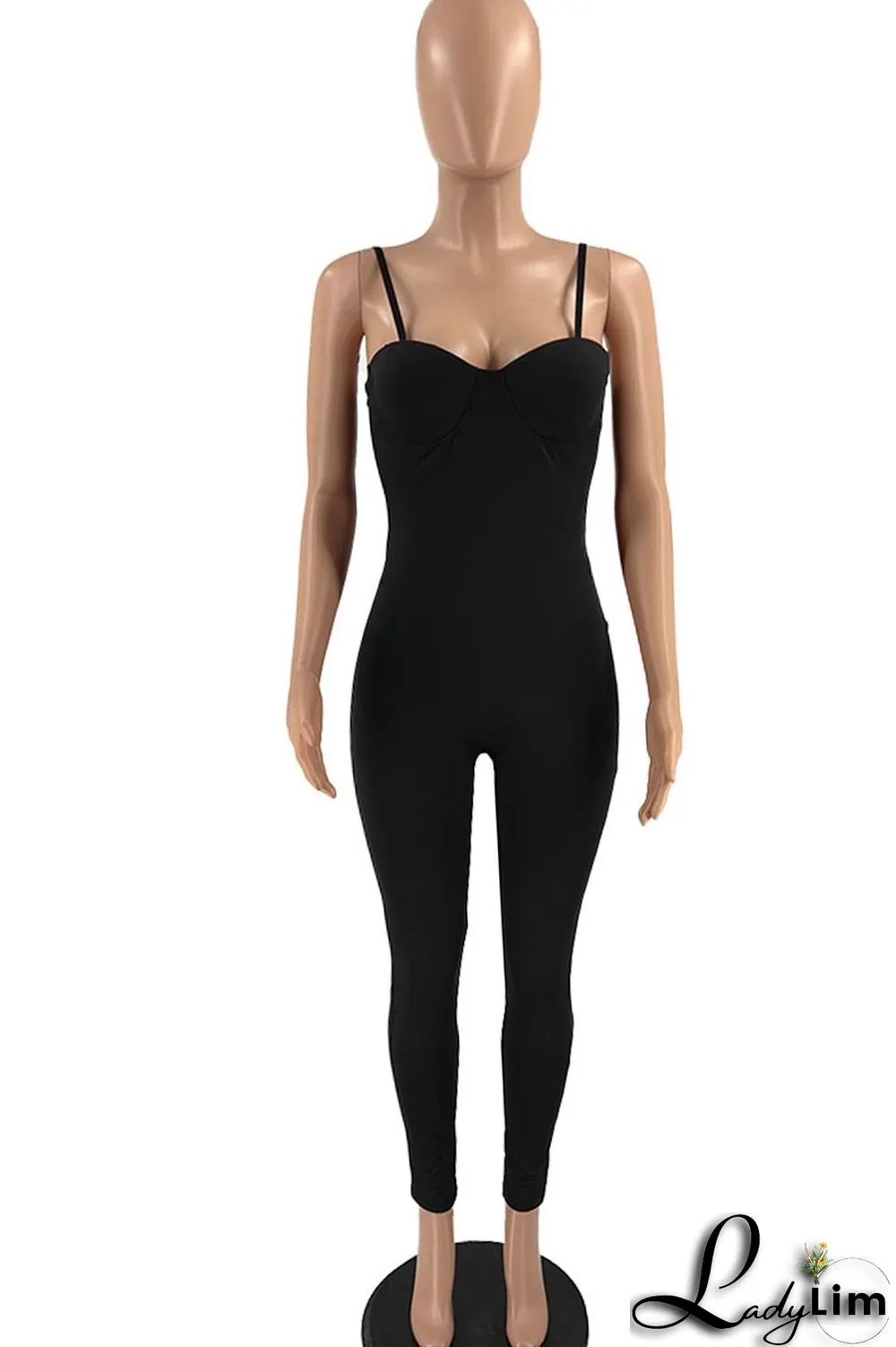 Brown Sexy Solid Patchwork Spaghetti Strap Regular Jumpsuits