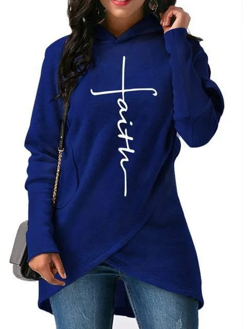 Faith Print Sweater Hoodie