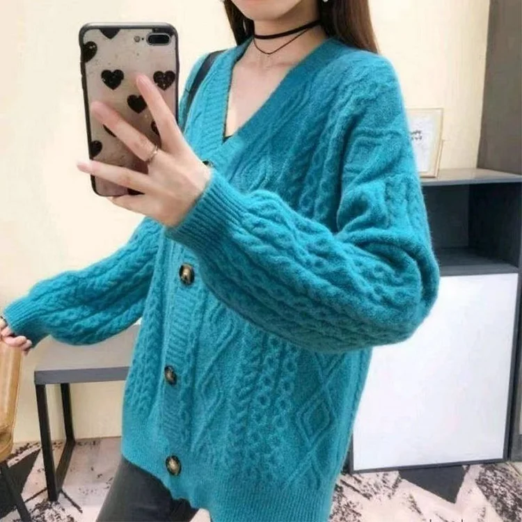 Knitted Long Sleeve Casual Sweater QueenFunky