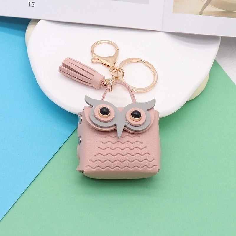 Minimalist Streetwear Owl Pu Leather Unisex Bag Pendant Keychain