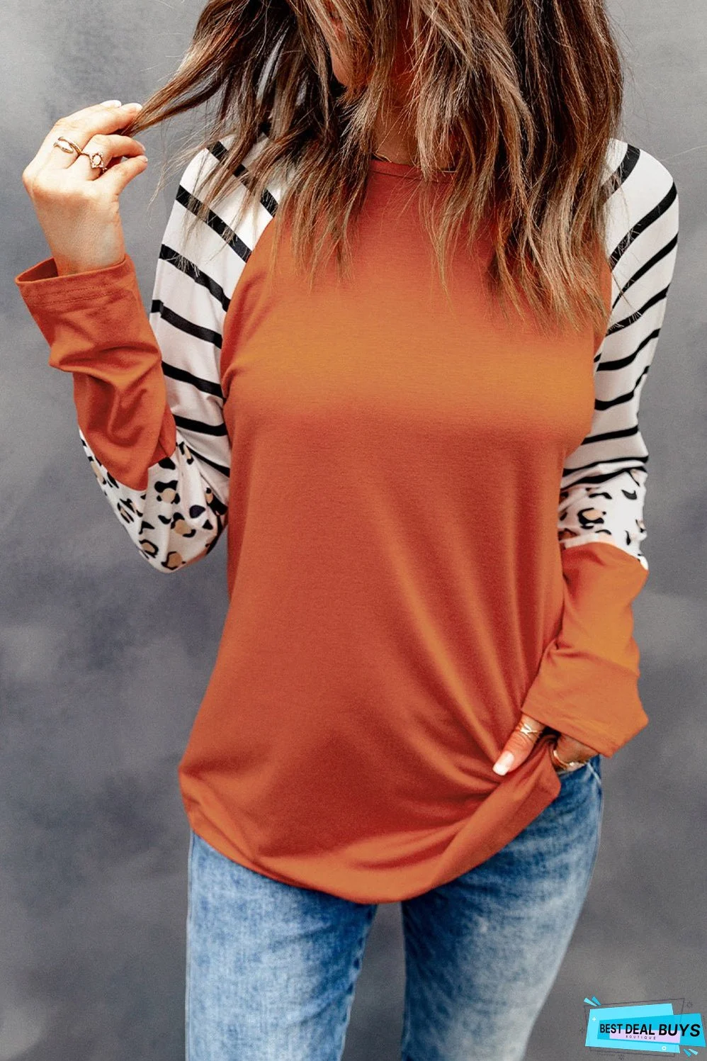 Striped Colorblock Long Sleeve Top