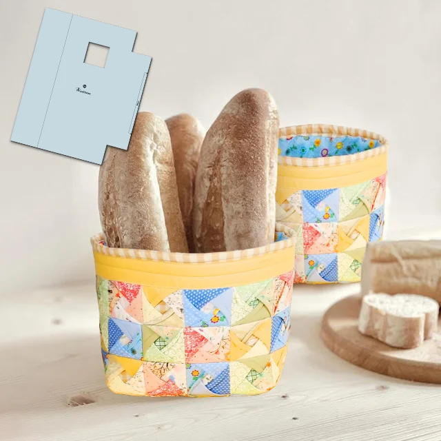 Patchwork Storage Basket Sewing Template - Include Instructions