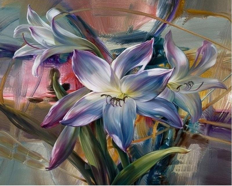 

Purple Flower Wall Art Picture – Paint By Numbers - 40*50CM, 501 Original