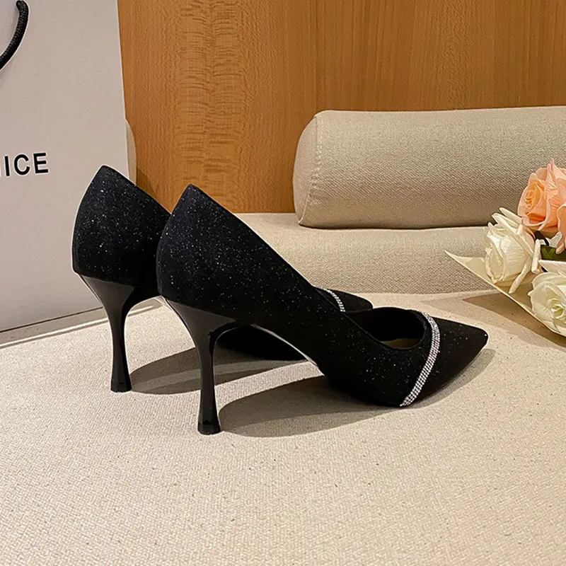 Breakj Breakj Sense Single Shoes Fine Heel New Pointed Small High Heels 2025 Spring And Autumn Heel Squint Small Women's French Women Shoes