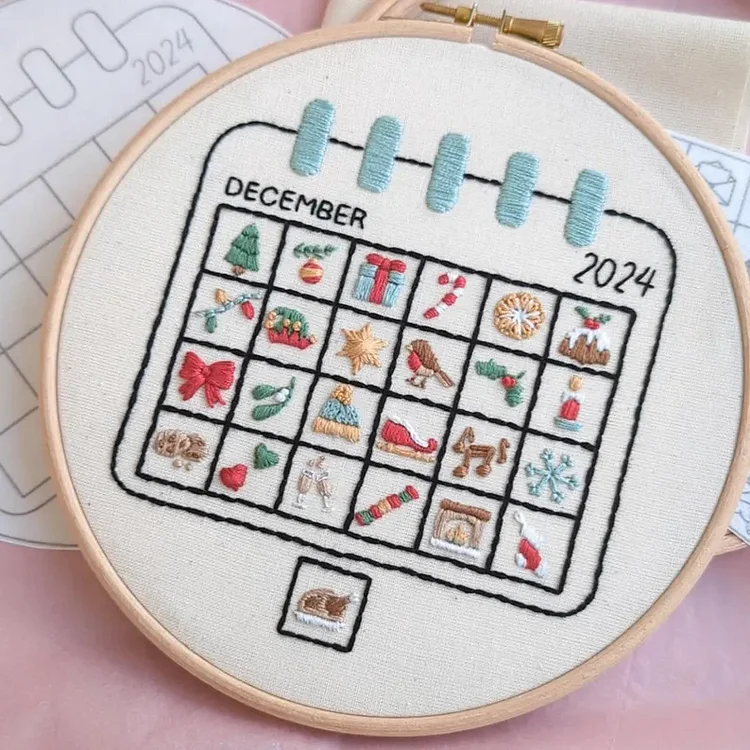 Christmas Advent Calendar Embroidery Kit