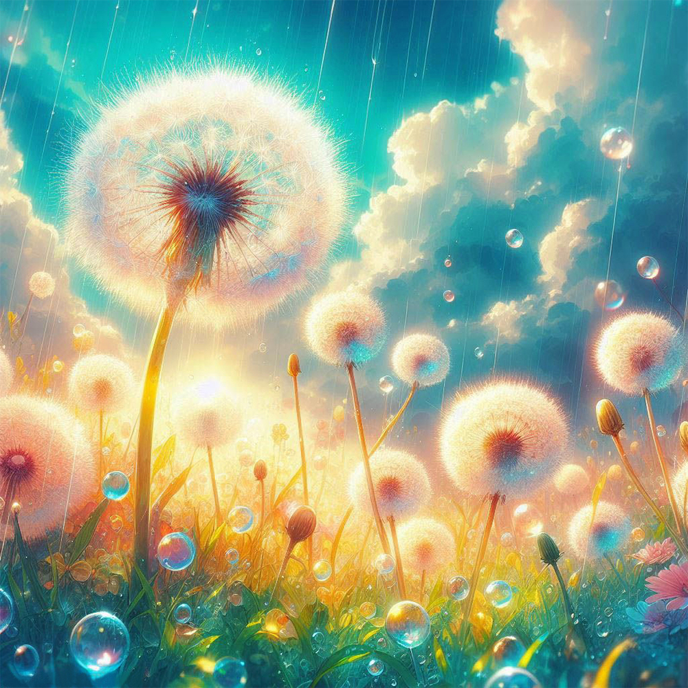 Dandelion 40*40cm(canvas) full round drill diamond painting