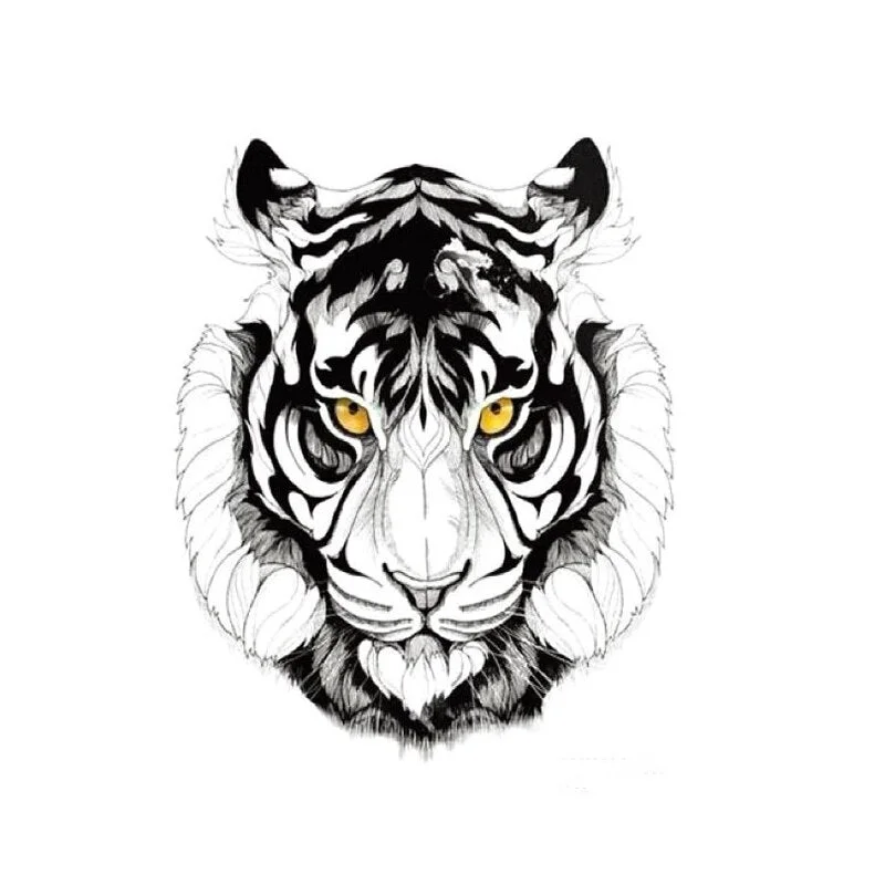 1 PIECE Temporary Tattoo Tiger 3D Realistic Waterproof Transfer Mens Womens